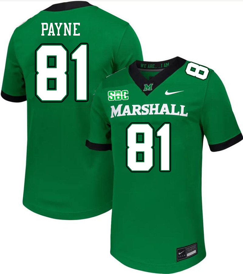 Men #81 Toby Payne Marshall Thundering Herd SBC Conference College Football Jerseys Stitched-Green